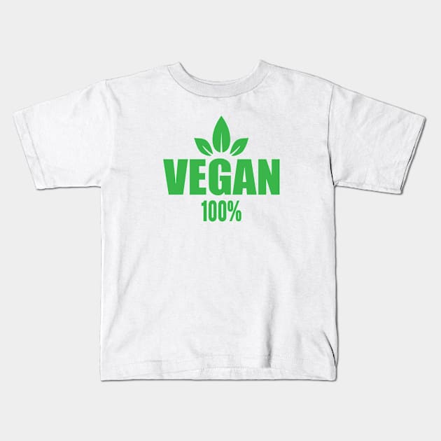 Vegan 100% Kids T-Shirt by JevLavigne